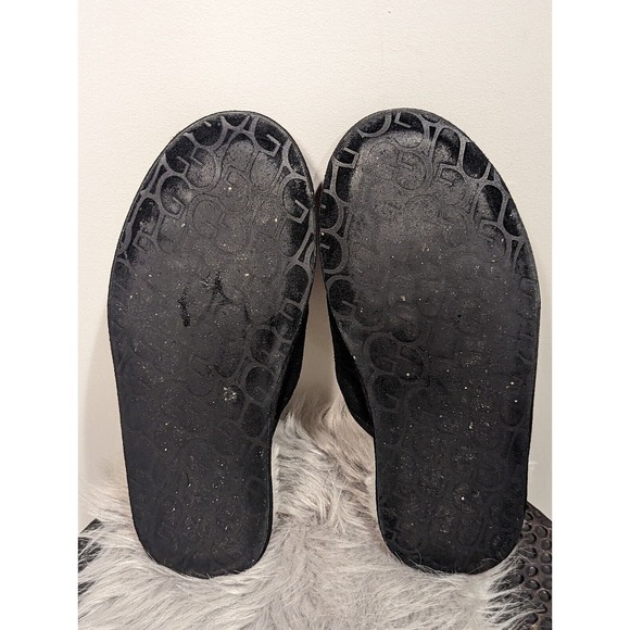 UGG Scuff Logo Black Red Suede Sheepskin Slip On Round Toe Slippers Men’s Size 9 - Picture 7 of 9